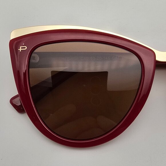 *SOLD* Prive Revaux The Berlin Red Gold Frame Polarized Brown Lens Sunglasses - Picture 14 of 16